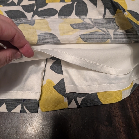 Floral Print Women's Skirt - Yellow and Gray - Picture 4 of 13